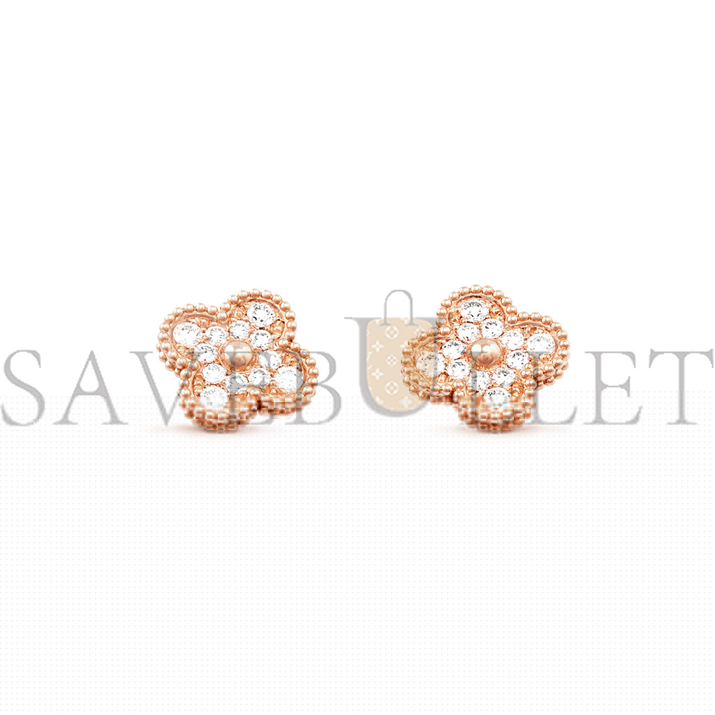 v*n cl*f arpels vintage alhambra earrings - rose gold, Di*m*nd  vcarp2r500